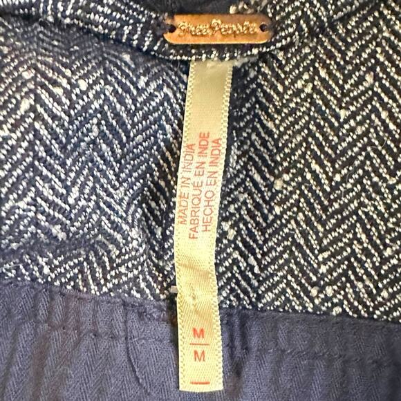 Free People Leonie Menswear Wool Barrel One Piece Jumpsuit Overalls Size Medium - Picture 10 of 12